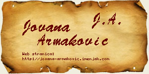 Jovana Armaković vizit kartica